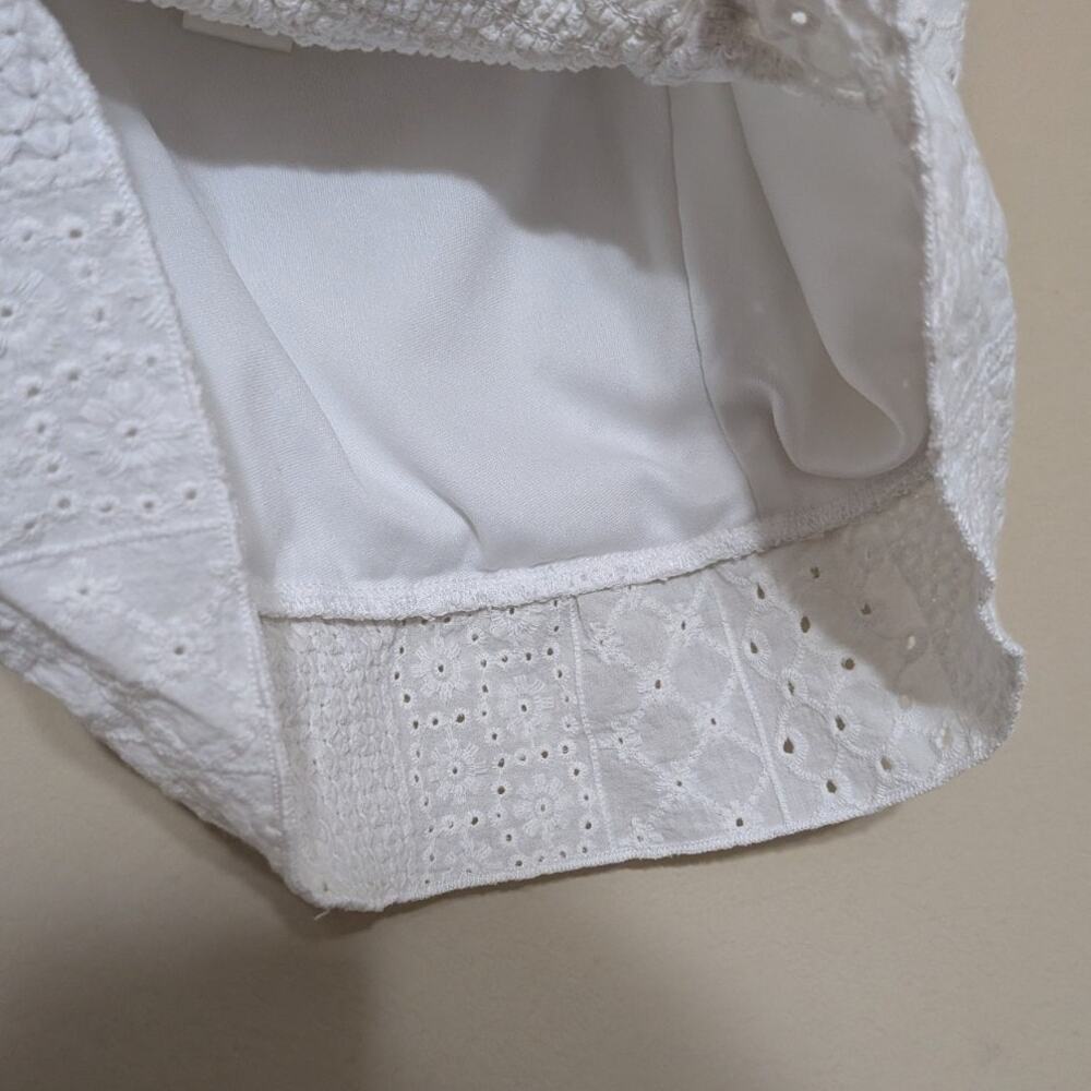 Urban Romantics Coquette Soft Girl White Eyelet Lace Crop Top - Picture 10 of 10